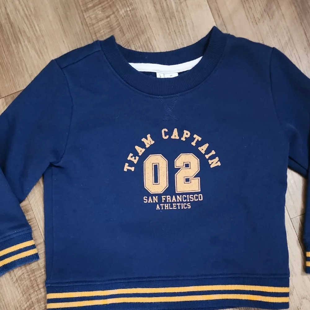 Janie and Jack 2T Navy Blue Sweatshirt & Jogger Set | Team Captain - Picture 2 of 4